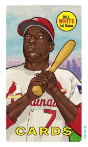 Picture of Helmar Brewing Baseball Card of Bill White, card number 96 from series This Great Game Rub-Off Decals 1960s