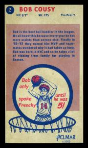 Picture, Helmar Brewing, Helmar Legends Seven Card # 2, Bob COUSEY, Hand on hip, holding basketball, Boston Celtics