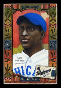 Picture, Helmar Brewing, Helmar Oasis Card # 493, Floyd Gardner, Red Background, star, Chicago American Giants