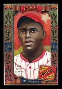 Picture, Helmar Brewing, Helmar Oasis Card # 494, John Lucius Hampton, Red background, star, Washington Potomacs