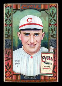 Picture, Helmar Brewing, Helmar Oasis Card # 512, Fred Toney, Single red button, Cincinnati Reds