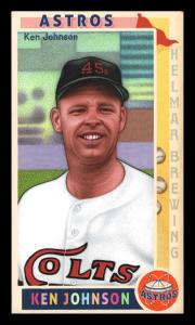 Picture, Helmar Brewing, This Great Game 1960s Card # 291, Ken Johnson, Chest logo up, Houston Colt .45s