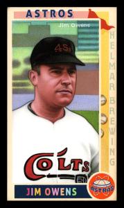 Picture of Helmar Brewing Baseball Card of Jim Owens, card number 293 from series This Great Game 1960s