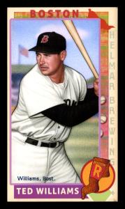 Picture, Helmar Brewing, This Great Game 1960s Card # 299, Ted WILLIAMS (HOF), batting stance; flag in background, Boston Red Sox