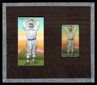 Picture, Helmar Brewing, T206-Helmar Card # 580, Heinie Berger, Hands above head, Cleveland Naps