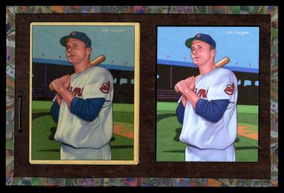 Picture, Helmar Brewing, Helmar This Great Game Card # 156, Jim Hegan, Looking away; bat on shoulder, Cleveland Indians