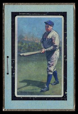 Picture, Helmar Brewing, Helmar Polar Night Card # 147, Babe RUTH (HOF), Looking at two bats in hand, New York Yankees