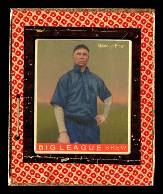 Picture, Helmar Brewing, R319-Helmar Card # 160, Mordecai BROWN (HOF), Knees up, blue uniform, Brooklyn Tip-Tops