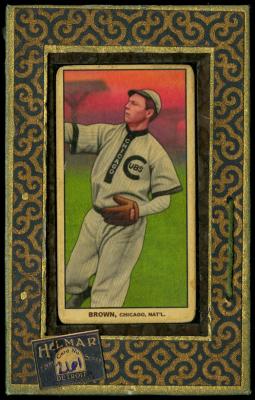 Picture, Helmar Brewing, T206-Helmar Card # 261, Mordecai BROWN (HOF), One foot up, Chicago Cubs