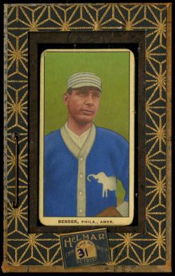 Picture, Helmar Brewing, T206-Helmar Card # 31, Chief BENDER (HOF), Looking Up, Philadelphia Athletics