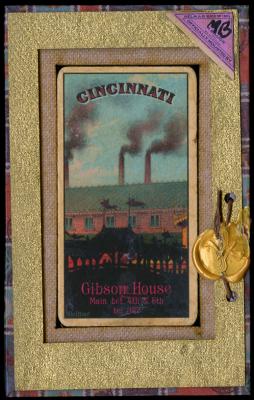 Picture, Helmar Brewing, T206-Helmar Card # 407, Hal Chase, Side view, arms at belt level, Cincinnati Reds