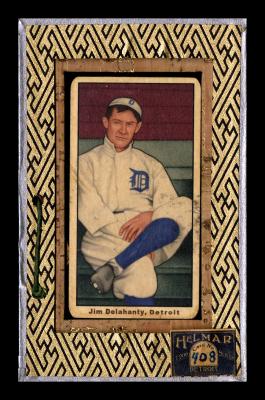 Picture, Helmar Brewing, T206-Helmar Card # 408, Jim Delahanty, Sitting in dugout, Detroit Tigers