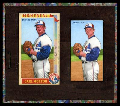 Picture, Helmar Brewing, This Great Game 1960s Card # 120, Carl Morton, Set positon, all blue sky, Montreal Expos