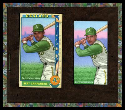 Picture, Helmar Brewing, This Great Game 1960s Card # 17, Bert Campaneris, Wrists taped, batting pose, Oakland Athletics