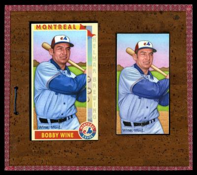 Picture, Helmar Brewing, This Great Game 1960s Card # 181, Bobby Wine, End of practice swing, Montreal Expos