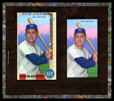 Picture, Helmar Brewing, This Great Game 1960s Card # 185, Johnny Blanchard, Smiling, belt up batting stance, New York Yankees