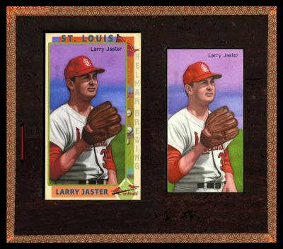 Picture, Helmar Brewing, This Great Game 1960s Card # 216, Larry Jaster, mitt up for return toss, St. Louis Cardinals