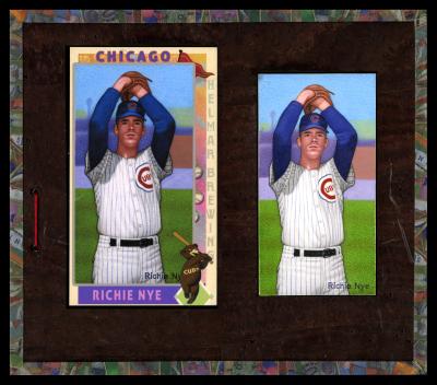 Picture, Helmar Brewing, This Great Game 1960s Card # 222, Rich Nye, Top of wind up, Chicago Cubs