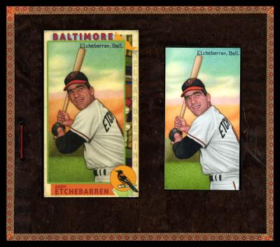 Picture, Helmar Brewing, This Great Game 1960s Card # 28, Andy Etchebarren, At bat, Baltimore Orioles