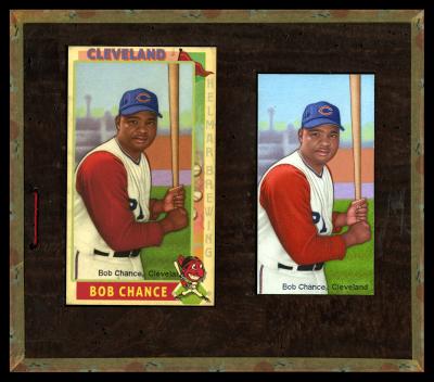 Picture, Helmar Brewing, This Great Game 1960s Card # 67, Bob Chance, Bat straight up, Cleveland Indians