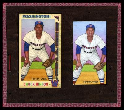 Picture, Helmar Brewing, This Great Game 1960s Card # 72, Chuck Hinton, Leaning forward, hands on knees, Washington Senators