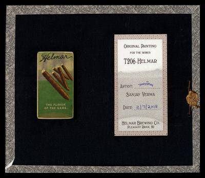 Picture, Helmar Brewing, T206-Helmar Card # 543, Ed WALSH (HOF), Logo, red background, Boston Braves